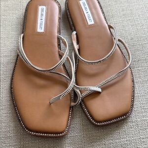 Chelsea & Violet Tan and Silver Sandals